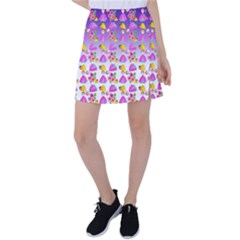 Girl With Hood Cape Heart Lemon Patternpurple Ombre Tennis Skirt by snowwhitegirl