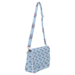 Zodiac Bat Pink Blue Shoulder Bag With Back Zipper by snowwhitegirl