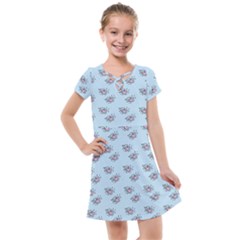 Zodiac Bat Pink Blue Kids  Cross Web Dress by snowwhitegirl