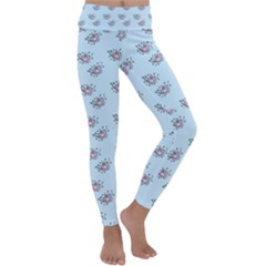 Zodiac Bat Pink Blue Kids  Lightweight Velour Classic Yoga Leggings by snowwhitegirl