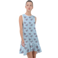 Zodiac Bat Pink Blue Frill Swing Dress by snowwhitegirl