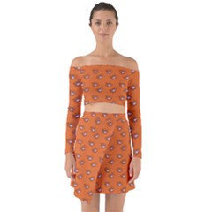 Zodiac Bat Pink Orange Off Shoulder Top With Skirt Set by snowwhitegirl