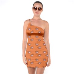 Zodiac Bat Pink Orange One Soulder Bodycon Dress by snowwhitegirl