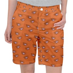 Zodiac Bat Pink Orange Pocket Shorts by snowwhitegirl