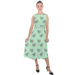 Zodiac Bat Pink Mint Midi Tie-back Chiffon Dress by snowwhitegirl