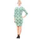 Zodiac Bat Pink Mint Quarter Sleeve Hood Bodycon Dress View2