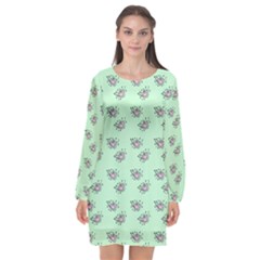 Zodiac Bat Pink Mint Long Sleeve Chiffon Shift Dress  by snowwhitegirl