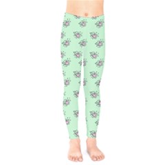 Zodiac Bat Pink Mint Kids  Leggings by snowwhitegirl