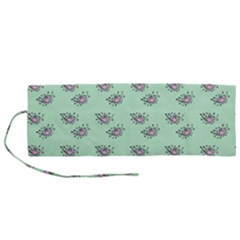 Zodiac Bat Pink Mint Roll Up Canvas Pencil Holder (m) by snowwhitegirl