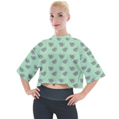 Zodiac Bat Pink Mint Mock Neck Tee by snowwhitegirl