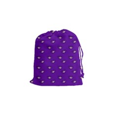 Zodiac Bat Pink Purple Drawstring Pouch (small) by snowwhitegirl