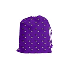 Zodiac Bat Pink Purple Drawstring Pouch (medium) by snowwhitegirl