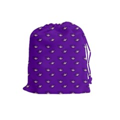 Zodiac Bat Pink Purple Drawstring Pouch (large)