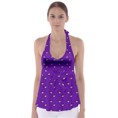 Zodiac Bat Pink Purple Babydoll Tankini Top by snowwhitegirl