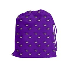 Zodiac Bat Pink Purple Drawstring Pouch (xl) by snowwhitegirl