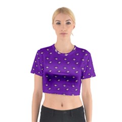 Zodiac Bat Pink Purple Cotton Crop Top by snowwhitegirl