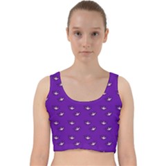 Zodiac Bat Pink Purple Velvet Racer Back Crop Top by snowwhitegirl