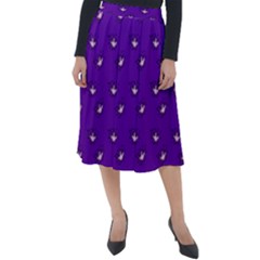 Zodiac Bat Pink Purple Classic Velour Midi Skirt 