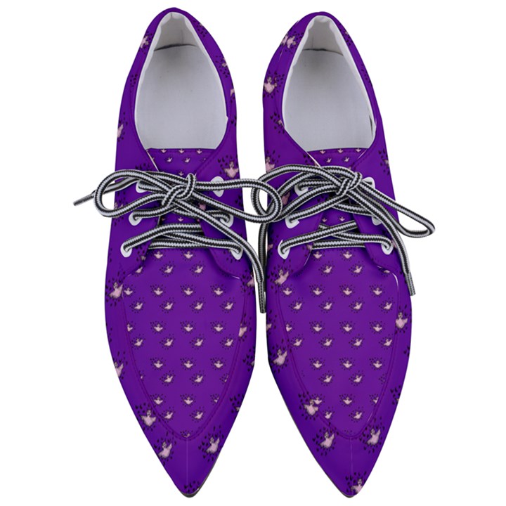 Zodiac Bat Pink Purple Pointed Oxford Shoes