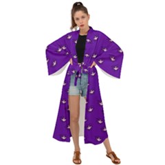 Zodiac Bat Pink Purple Maxi Kimono by snowwhitegirl