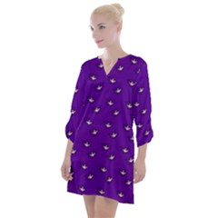 Zodiac Bat Pink Purple Open Neck Shift Dress