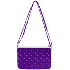 Zodiac Bat Pink Purple Double Gusset Crossbody Bag