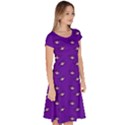 Zodiac Bat Pink Purple Classic Short Sleeve Dress View3