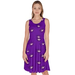 Zodiac Bat Pink Purple Knee Length Skater Dress With Pockets by snowwhitegirl