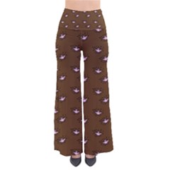 Zodiac Bat Pink Brown So Vintage Palazzo Pants by snowwhitegirl