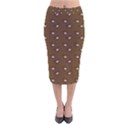 Zodiac Bat Pink Brown Velvet Midi Pencil Skirt View1