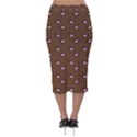 Zodiac Bat Pink Brown Velvet Midi Pencil Skirt View2