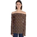 Zodiac Bat Pink Brown Off Shoulder Long Sleeve Top View1