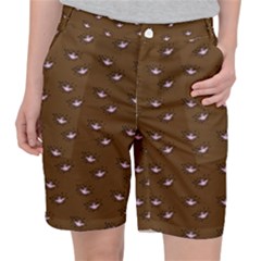 Zodiac Bat Pink Brown Pocket Shorts by snowwhitegirl