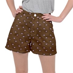 Zodiac Bat Pink Brown Ripstop Shorts by snowwhitegirl