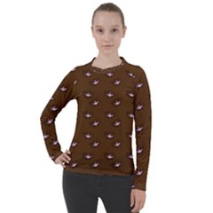 Zodiac Bat Pink Brown Women s Pique Long Sleeve Tee