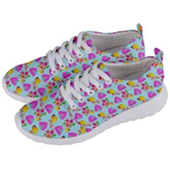 Girl With Hood Cape Heart Lemon Pattern Blue Men s Lightweight Sports Shoes by snowwhitegirl