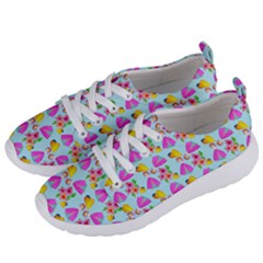 Girl With Hood Cape Heart Lemon Pattern Blue Women s Lightweight Sports Shoes by snowwhitegirl