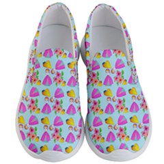 Girl With Hood Cape Heart Lemon Pattern Blue Men s Lightweight Slip Ons by snowwhitegirl