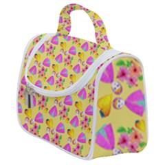 Girl With Hood Cape Heart Lemon Pattern Yellow Satchel Handbag