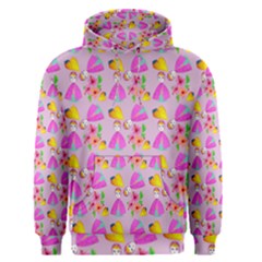 Girl With Hood Cape Heart Lemon Pattern Lilac Men s Core Hoodie