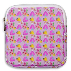 Girl With Hood Cape Heart Lemon Pattern Lilac Mini Square Pouch by snowwhitegirl