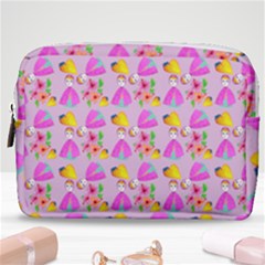 Girl With Hood Cape Heart Lemon Pattern Lilac Make Up Pouch (medium) by snowwhitegirl