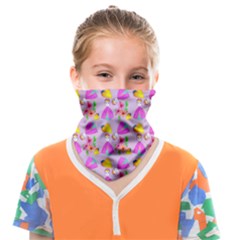 Girl With Hood Cape Heart Lemon Pattern Lilac Face Covering Bandana (kids) by snowwhitegirl