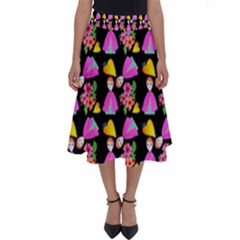 Girl With Hood Cape Heart Lemon Pattern Black Perfect Length Midi Skirt by snowwhitegirl