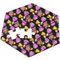 Girl With Hood Cape Heart Lemon Pattern Black Wooden Puzzle Hexagon View3