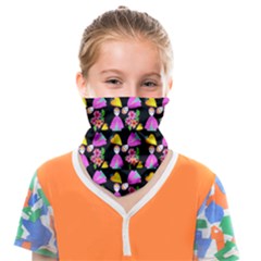 Girl With Hood Cape Heart Lemon Pattern Black Face Covering Bandana (kids) by snowwhitegirl