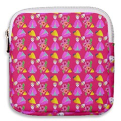 Girl With Hood Cape Heart Lemon Pattern Pink Mini Square Pouch by snowwhitegirl