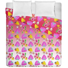 Girl With Hood Cape Heart Lemon Pattern Red Ombre Duvet Cover Double Side (california King Size) by snowwhitegirl