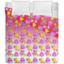 Girl With Hood Cape Heart Lemon Pattern Red Ombre Duvet Cover Double Side (California King Size) View1