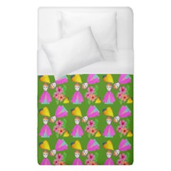 Girl With Hood Cape Heart Lemon Pattern Green Duvet Cover (single Size) by snowwhitegirl